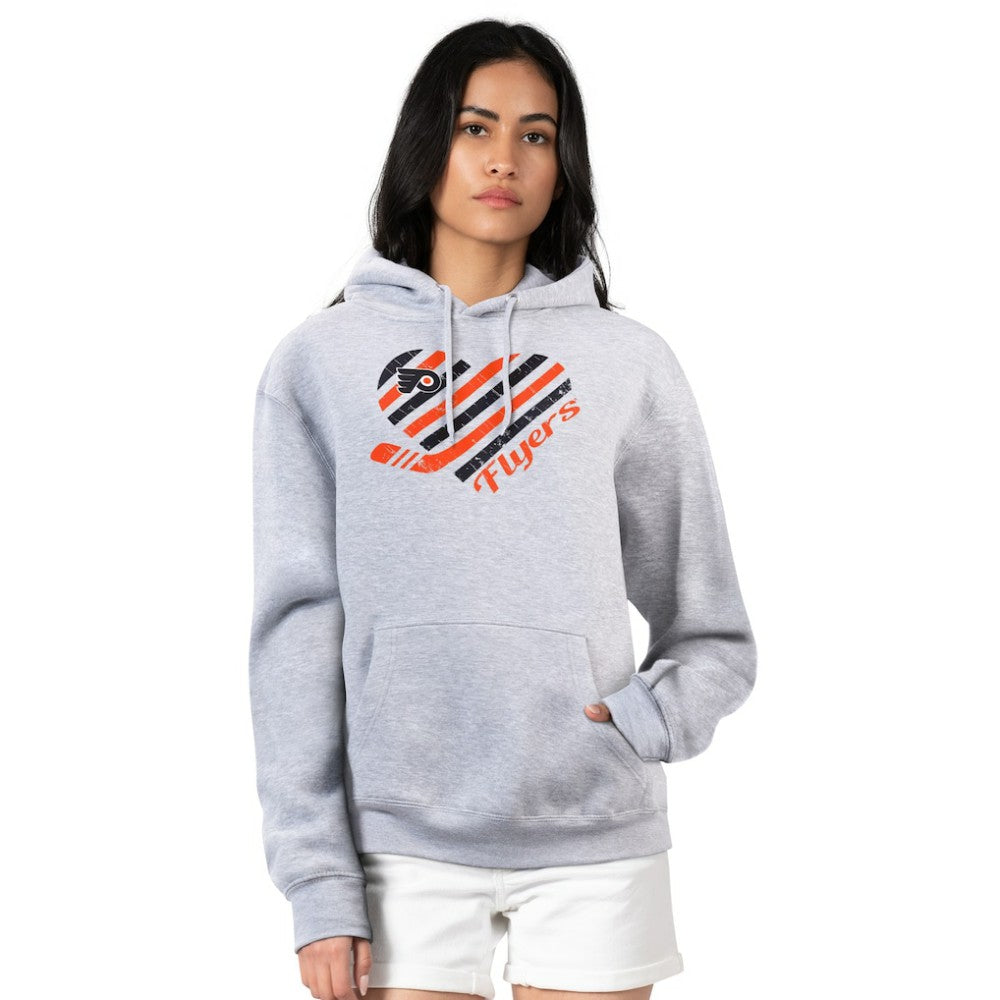 Philadelphia Flyers G-III 4Her by Carl Banks Women's Heart Pullover Hoodie - Heather Gray Hoodies