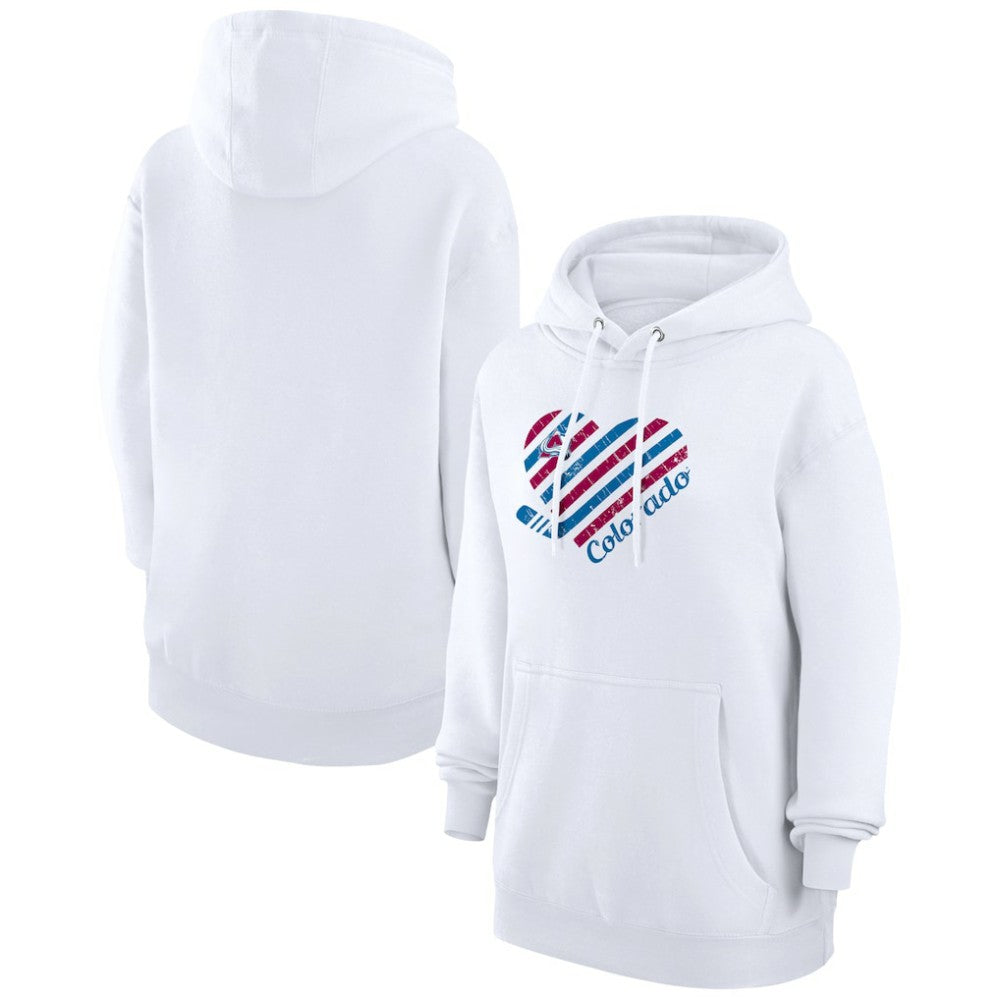Colorado Avalanche G-III 4Her by Carl Banks Women's Heart Pullover Hoodie - White Hoodies