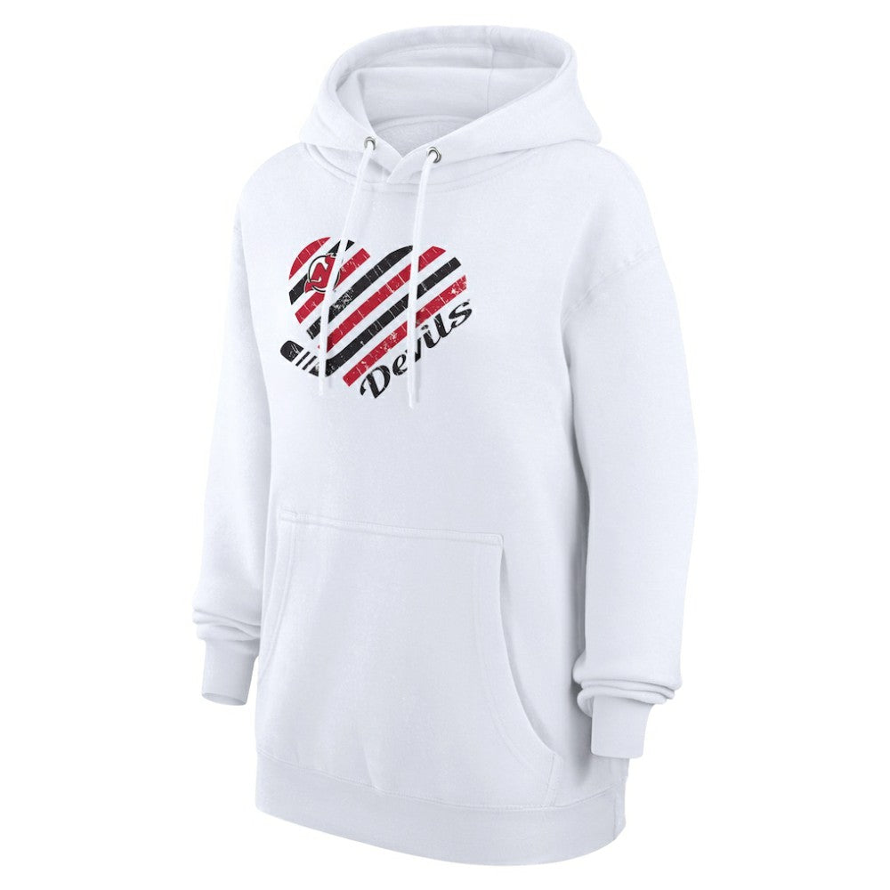 New Jersey Devils G-III 4Her by Carl Banks Women's Heart Pullover Hoodie - White Jerseys