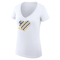 Buffalo Sabres G-III 4Her by Carl Banks Women's Super-Slim Fit Lightweight Heart V-Neck T-Shirt - White T-shirts