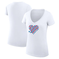 Colorado Avalanche G-III 4Her by Carl Banks Women's Super-Slim Fit Lightweight Heart V-Neck T-Shirt - White T-shirts