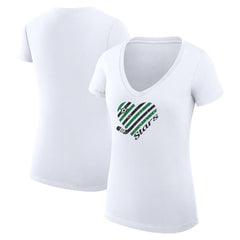 Dallas Stars G-III 4Her by Carl Banks Women's Super-Slim Fit Lightweight Heart V-Neck T-Shirt - White T-shirts