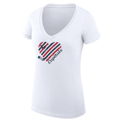 Washington Capitals G-III 4Her by Carl Banks Women's Super-Slim Fit Lightweight Heart V-Neck T-Shirt - White T-shirts