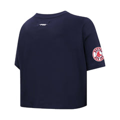 Boston Red Sox Pro Standard Women's Painted Sky Boxy Cropped T-Shirt Navy