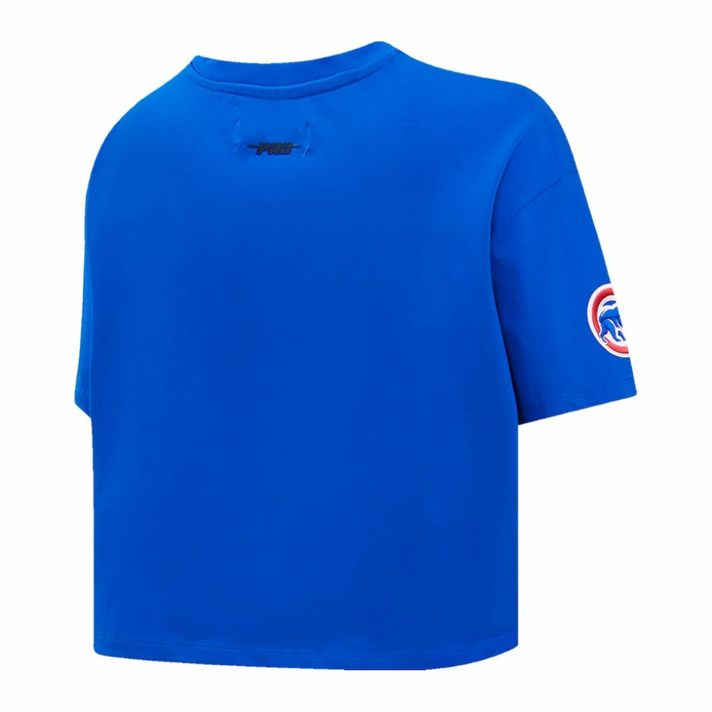Chicago Cubs Pro Standard Women's Painted Sky Boxy Cropped T-Shirt Royal