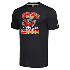 Kansas City Chiefs Homage Unisex Monsters of the Gridiron Halloween Tri-Blend T-Shirt - Charcoal for sale