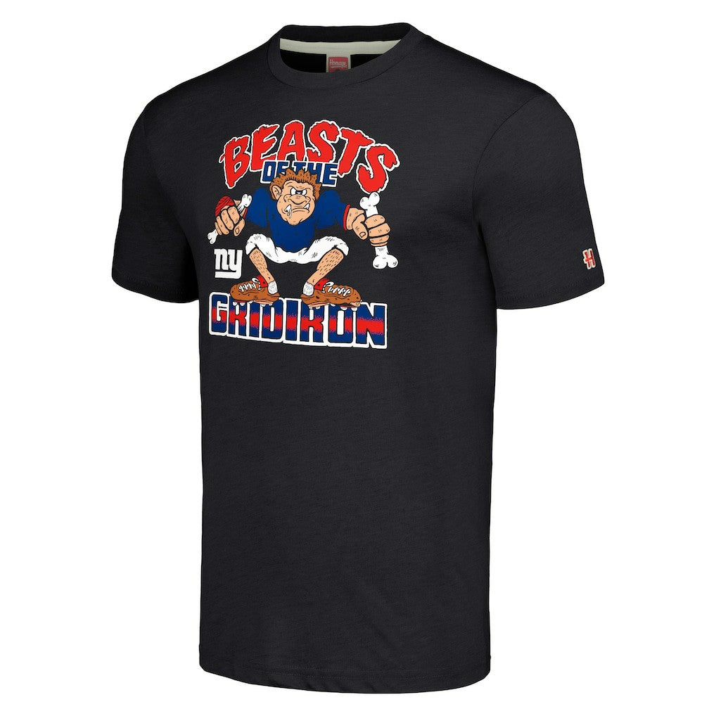 New York Giants Homage Unisex Monsters of the Gridiron Halloween Tri-Blend T-Shirt - Charcoal for sale