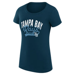Tampa Bay Rays G-III 4Her by Carl Banks Women's Super-Slim Fit Lightweight Filigree Team T-Shirt Navy