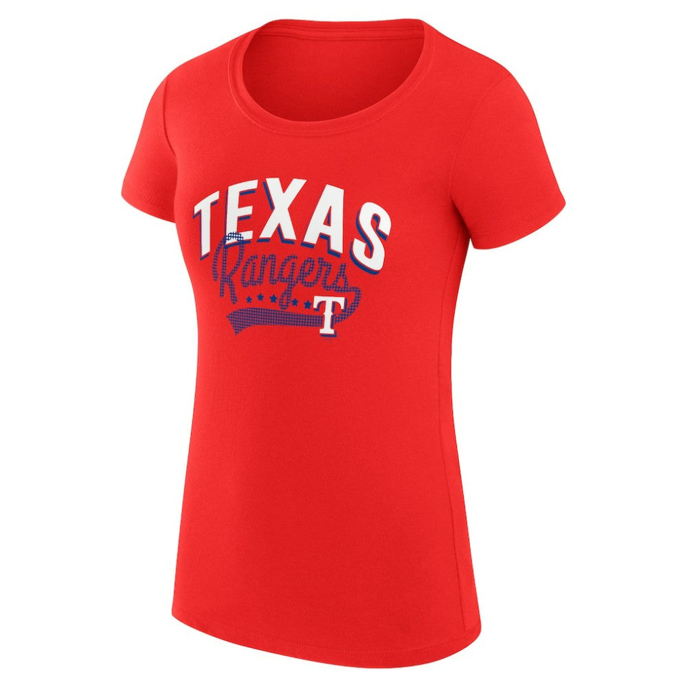 Texas Rangers G-III 4Her by Carl Banks Women's Super-Slim Fit Lightweight Filigree Team T-Shirt Red