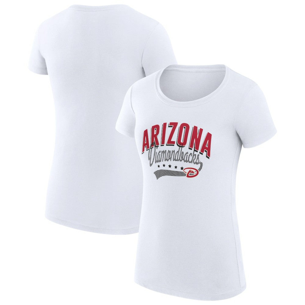Arizona Diamondbacks G-III 4Her by Carl Banks Women's Super-Slim Fit Lightweight Filigree Team T-Shirt White