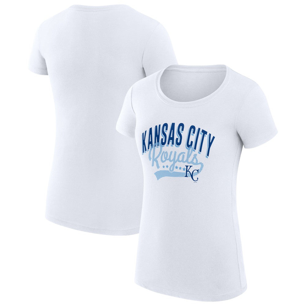 Kansas City Royals G-III 4Her by Carl Banks Women's Super-Slim Fit Lightweight Filigree Team T-Shirt White