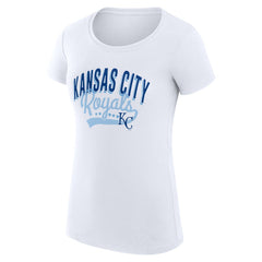 Kansas City Royals G-III 4Her by Carl Banks Women's Super-Slim Fit Lightweight Filigree Team T-Shirt White