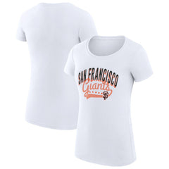 San Francisco Giants G-III 4Her by Carl Banks Women's Super-Slim Fit Lightweight Filigree Team T-Shirt White