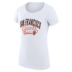 San Francisco Giants G-III 4Her by Carl Banks Women's Super-Slim Fit Lightweight Filigree Team T-Shirt White