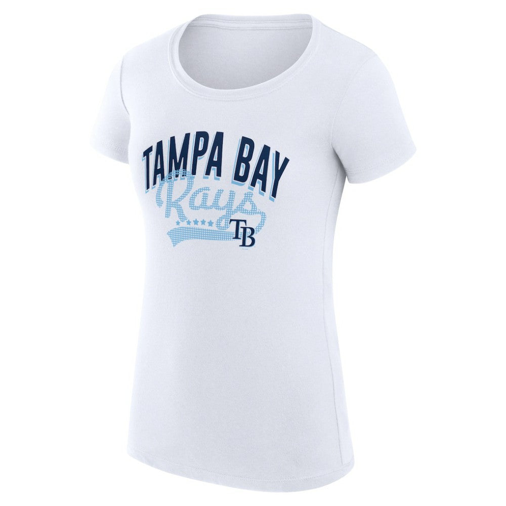 Tampa Bay Rays G-III 4Her by Carl Banks Women's Super-Slim Fit Lightweight Filigree Team T-Shirt White