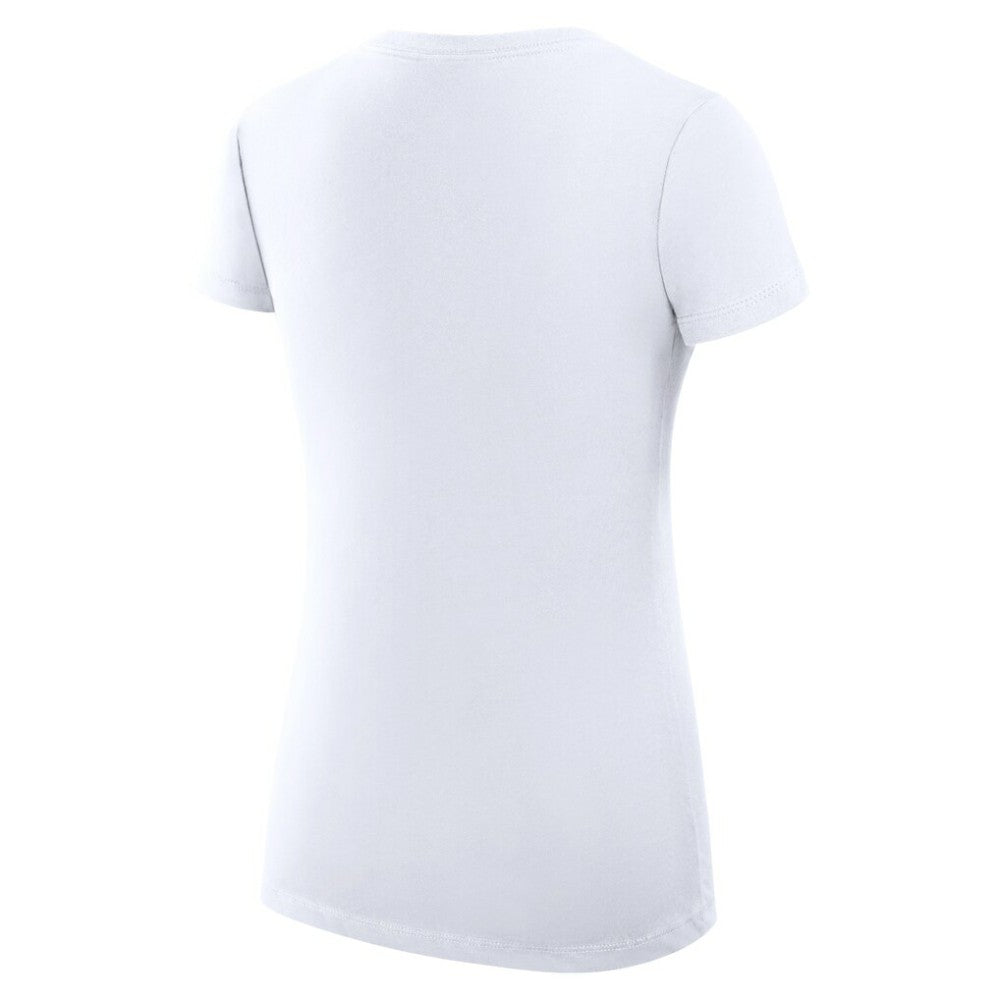Texas Rangers G-III 4Her by Carl Banks Women's Super-Slim Fit Lightweight Filigree Team V-Neck T-Shirt White
