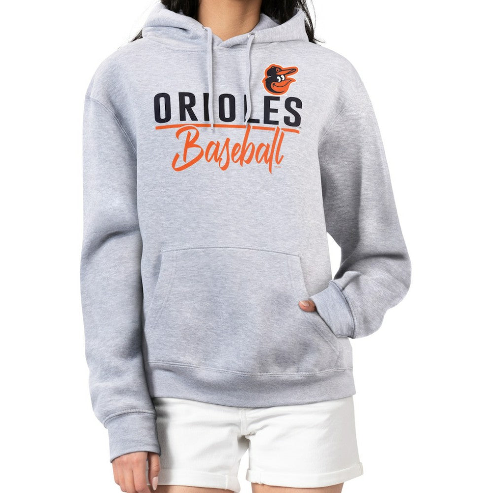 Baltimore Orioles G-III 4Her by Carl Banks Women's Team Fleece Pullover Hoodie Heather Gray