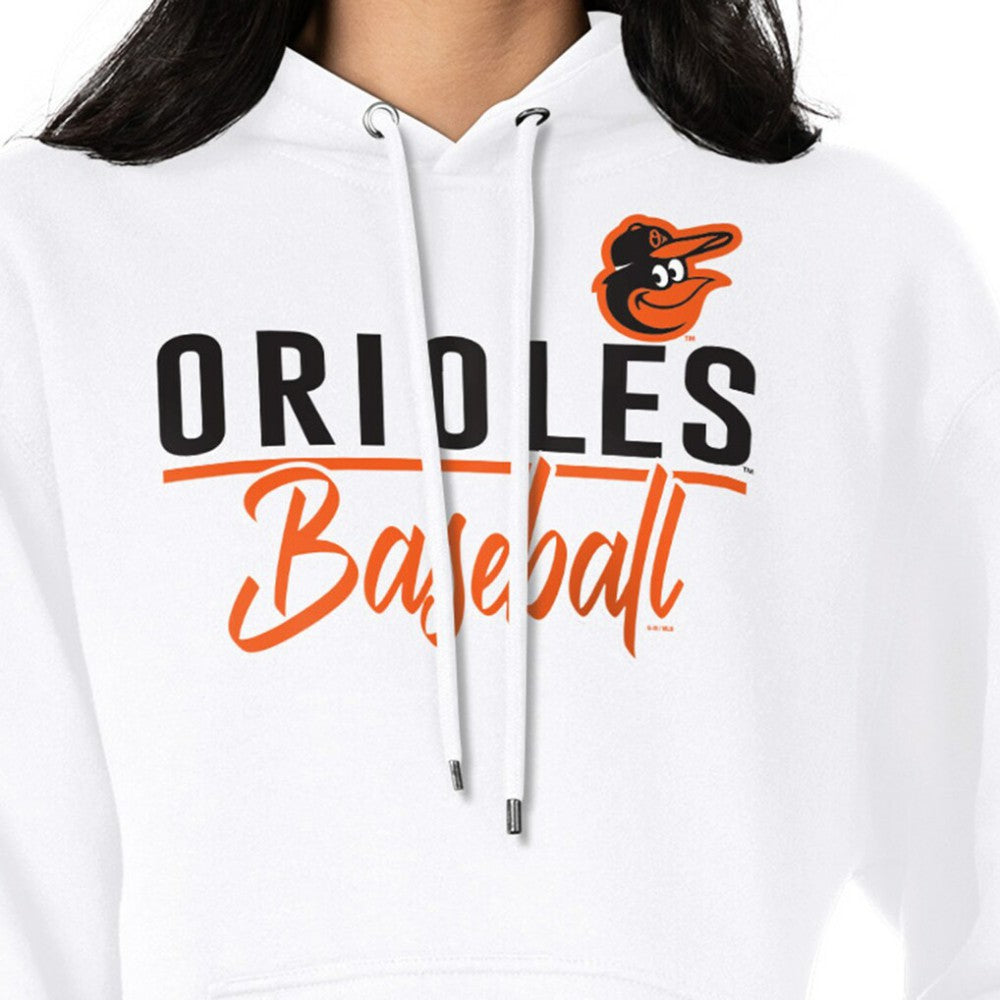 Baltimore Orioles G-III 4Her by Carl Banks Women's Team Fleece Pullover Hoodie White