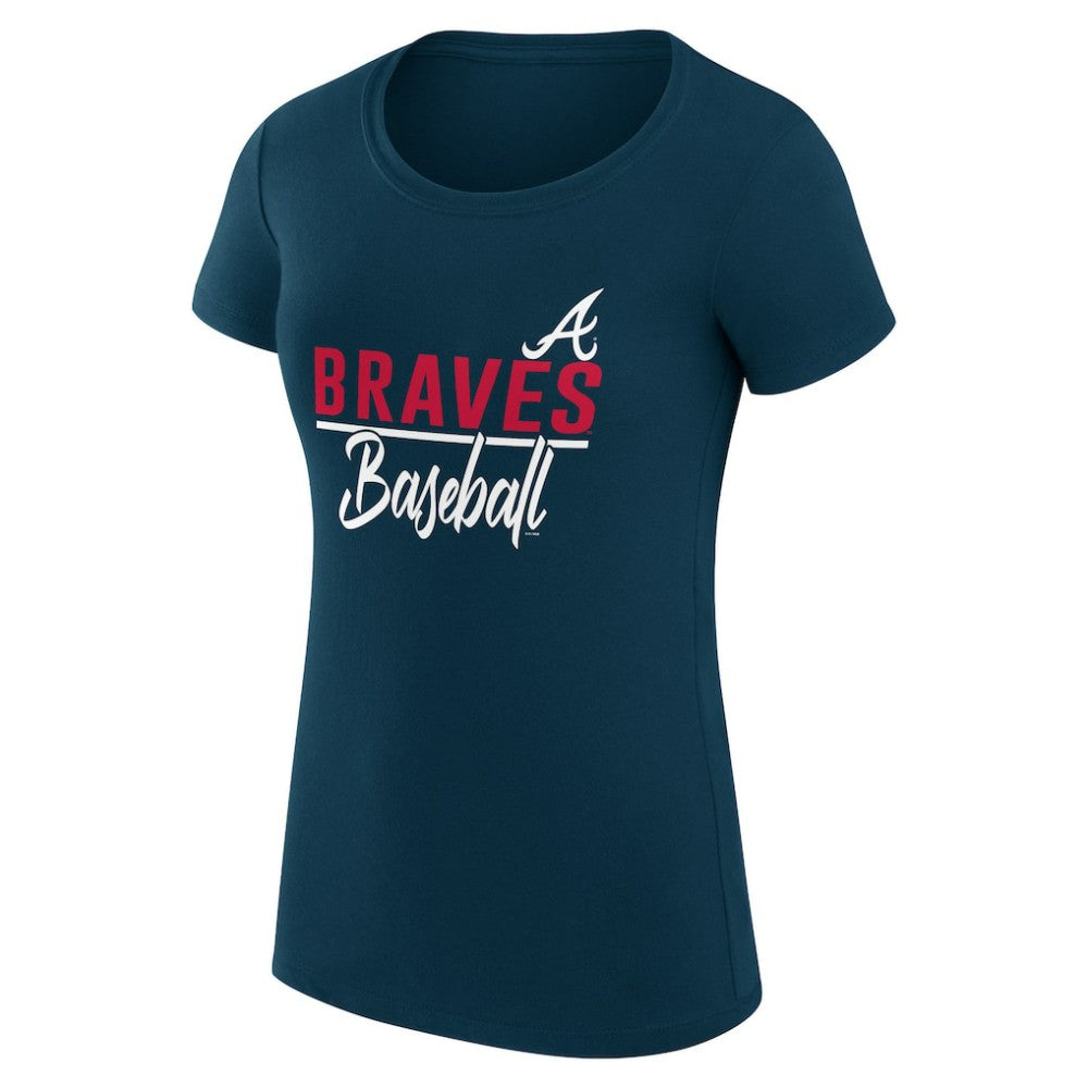 Atlanta Braves G-III 4Her by Carl Banks Women's Super-Slim Fit Lightweight Team Graphic T-Shirt Navy