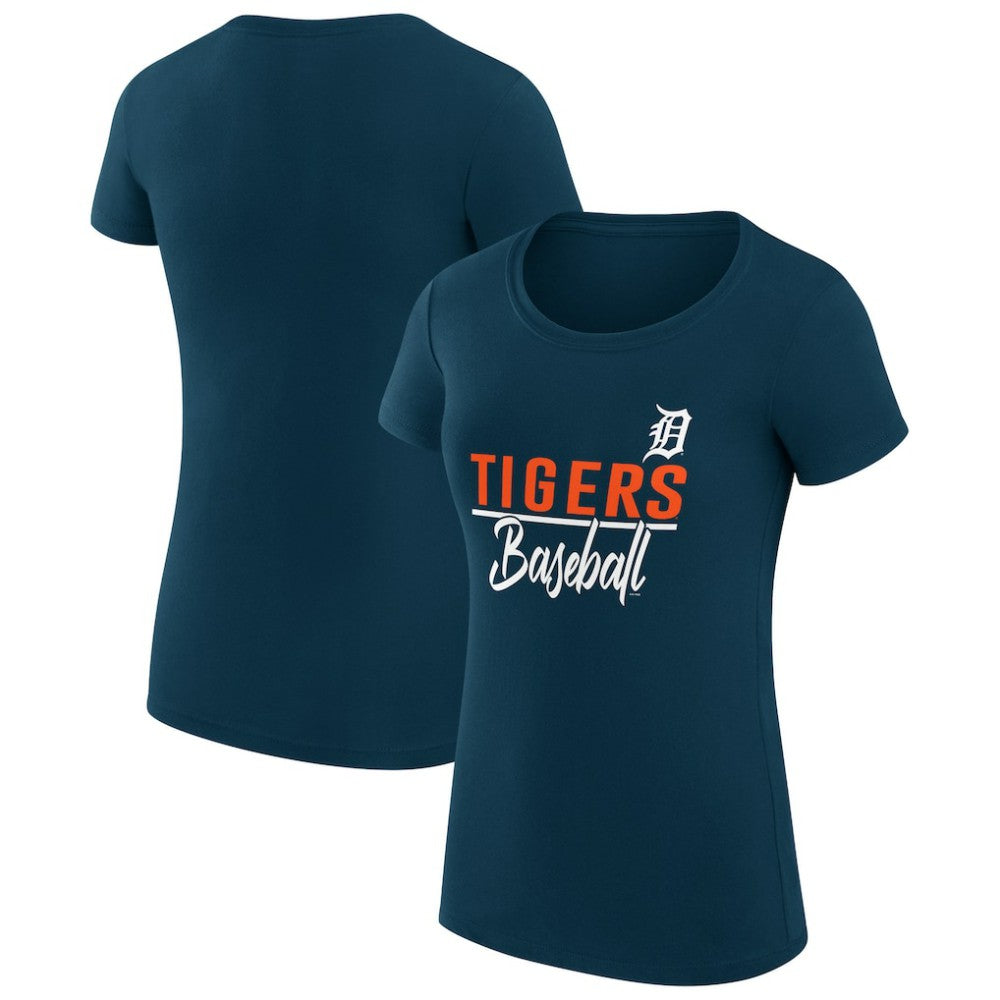 Detroit Tigers G-III 4Her by Carl Banks Women's Super-Slim Fit Lightweight Team Graphic T-Shirt Navy