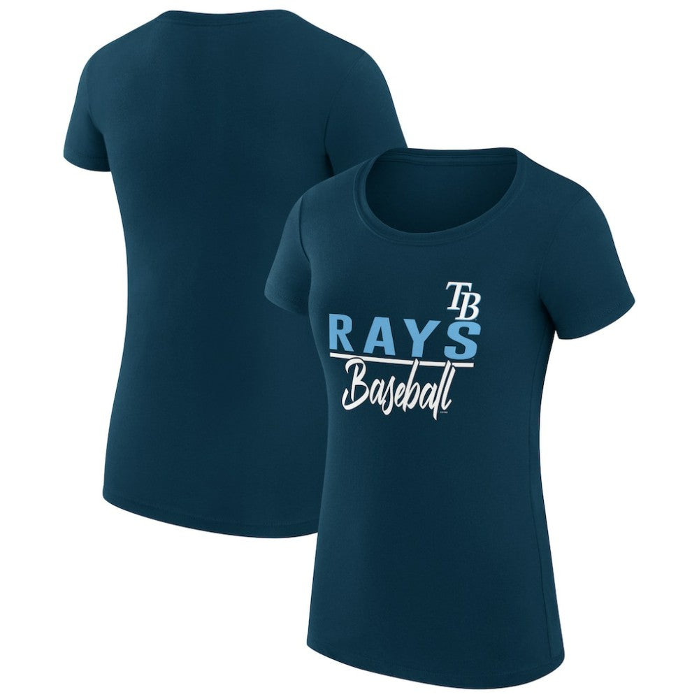 Tampa Bay Rays G-III 4Her by Carl Banks Women's Super-Slim Fit Lightweight Team Graphic T-Shirt Navy