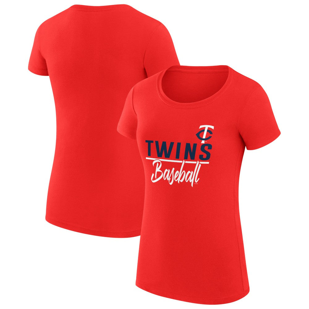 Minnesota Twins G-III 4Her by Carl Banks Women's Super-Slim Fit Lightweight Team Graphic T-Shirt Red