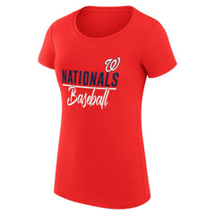 Washington Nationals G-III 4Her by Carl Banks Women's Super-Slim Fit Lightweight Team Graphic T-Shirt Red