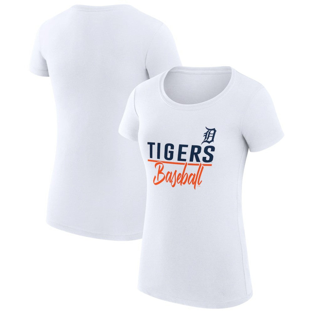 Detroit Tigers G-III 4Her by Carl Banks Women's Super-Slim Fit Lightweight Team Graphic T-Shirt White