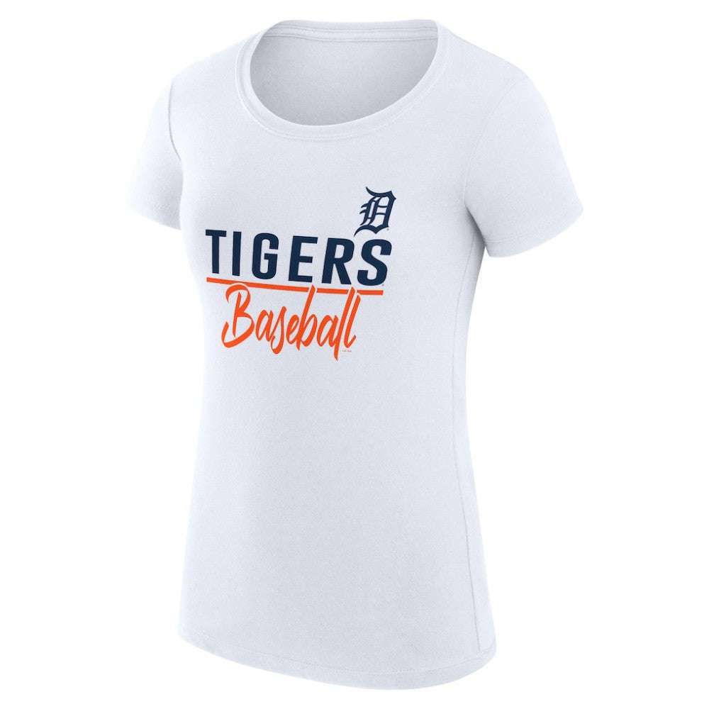 Detroit Tigers G-III 4Her by Carl Banks Women's Super-Slim Fit Lightweight Team Graphic T-Shirt White