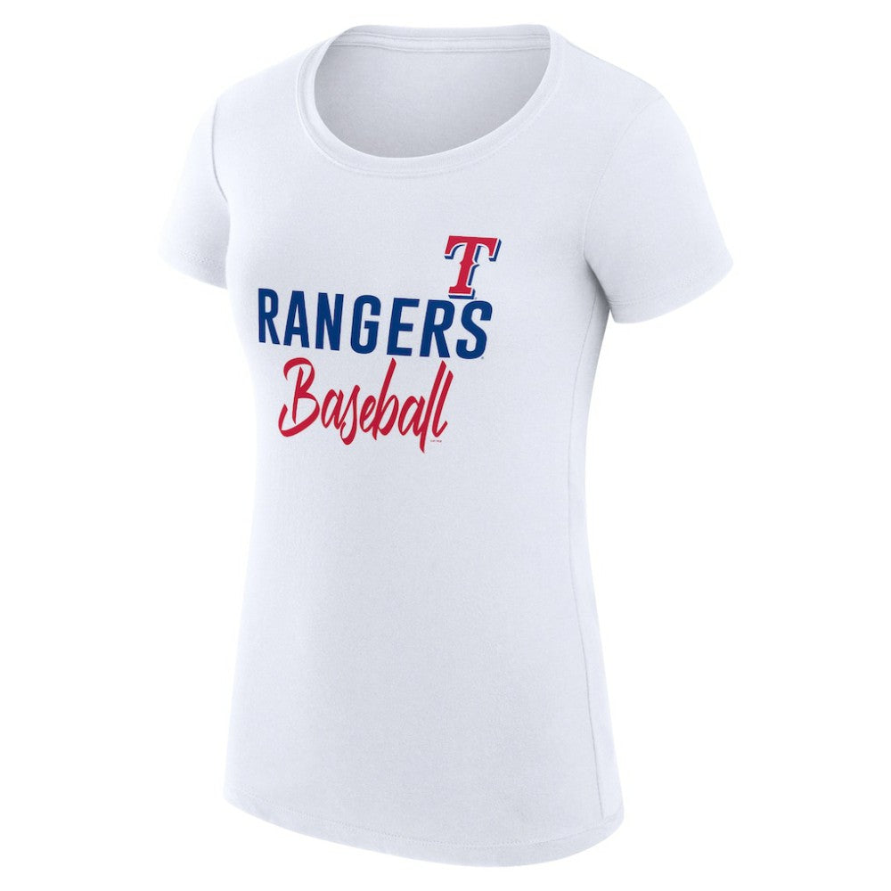Texas Rangers G-III 4Her by Carl Banks Women's Super-Slim Fit Lightweight Team Graphic T-Shirt White
