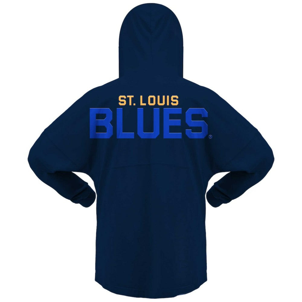 St. Louis Blues Fanatics Women's Jersey Lace-Up V-Neck Long Sleeve Hoodie T-Shirt - Navy T-shirts