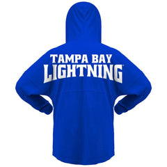 Tampa Bay Lightning Fanatics Women's Jersey Lace-Up V-Neck Long Sleeve Hoodie T-Shirt - Blue T-shirts