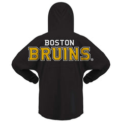 Boston Bruins Fanatics Women's Jersey Lace-Up V-Neck Long Sleeve Hoodie T-Shirt - Black T-shirts