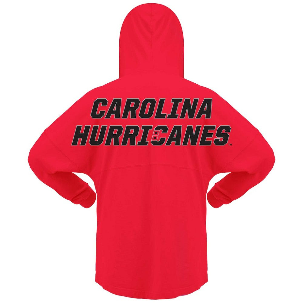 Carolina Hurricanes Fanatics Women's Jersey Lace-Up V-Neck Long Sleeve Hoodie T-Shirt - Red T-shirts
