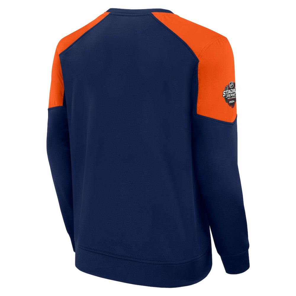 New York Islanders Fanatics 2024 NHL Stadium Series Authentic Pro Fleece Logo Pullover Sweatshirt - Navy Sweatshirts