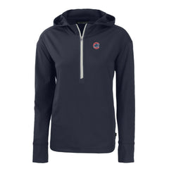 Chicago Cubs Cutter & Buck Women's Daybreak Eco Recycled Half-Zip Hoodie Navy