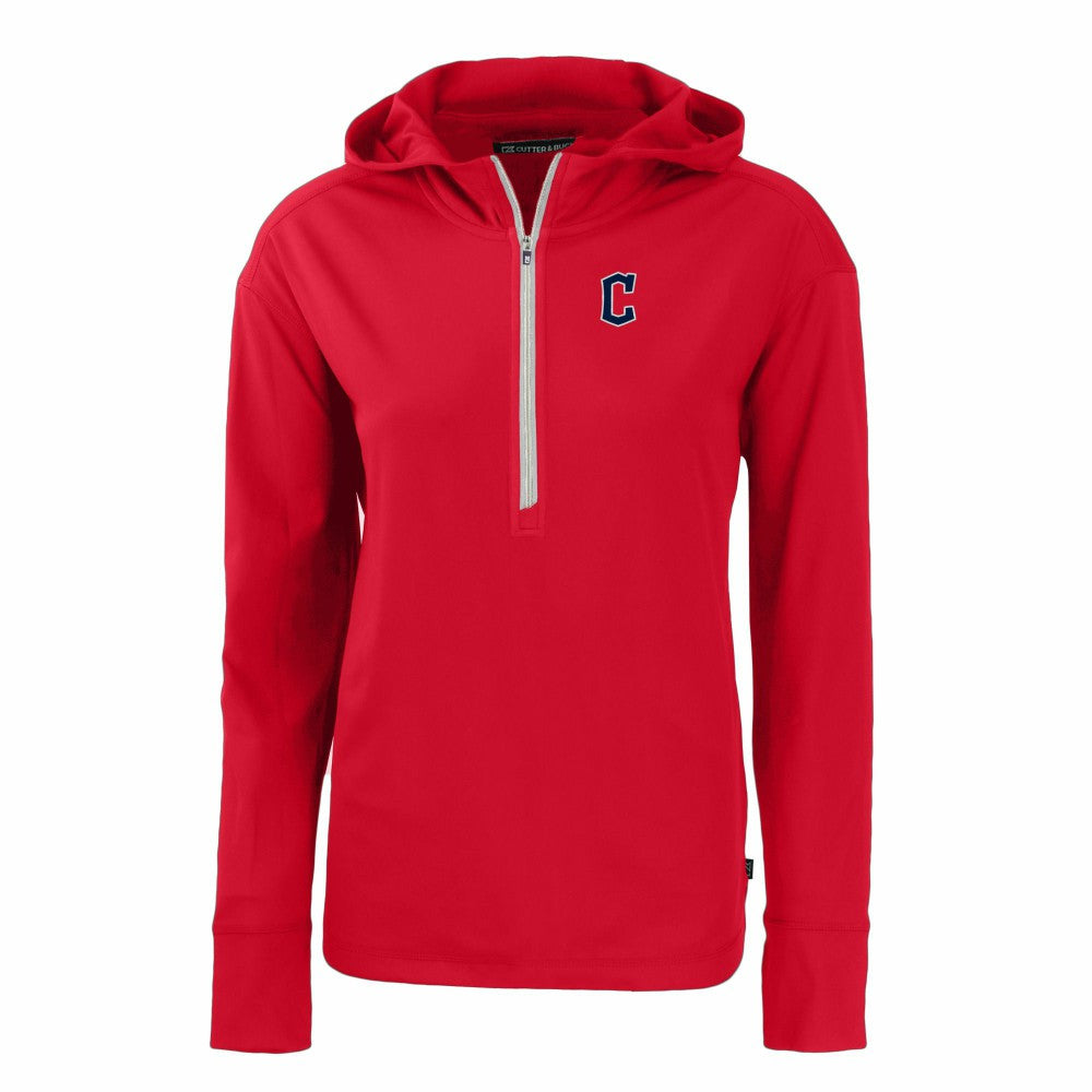Cleveland Guardians Cutter & Buck Women's Daybreak Eco Recycled Half-Zip Hoodie Red
