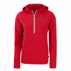 Cleveland Guardians Cutter & Buck Women's Daybreak Eco Recycled Half-Zip Hoodie Red