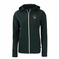 Milwaukee Brewers Cutter & Buck Women's Daybreak Eco Recycled Full-Zip Hoodie Navy