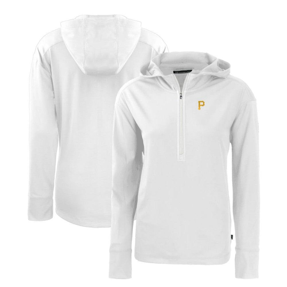 Pittsburgh Pirates Cutter & Buck Women's Daybreak Eco Recycled Half-Zip Hoodie White