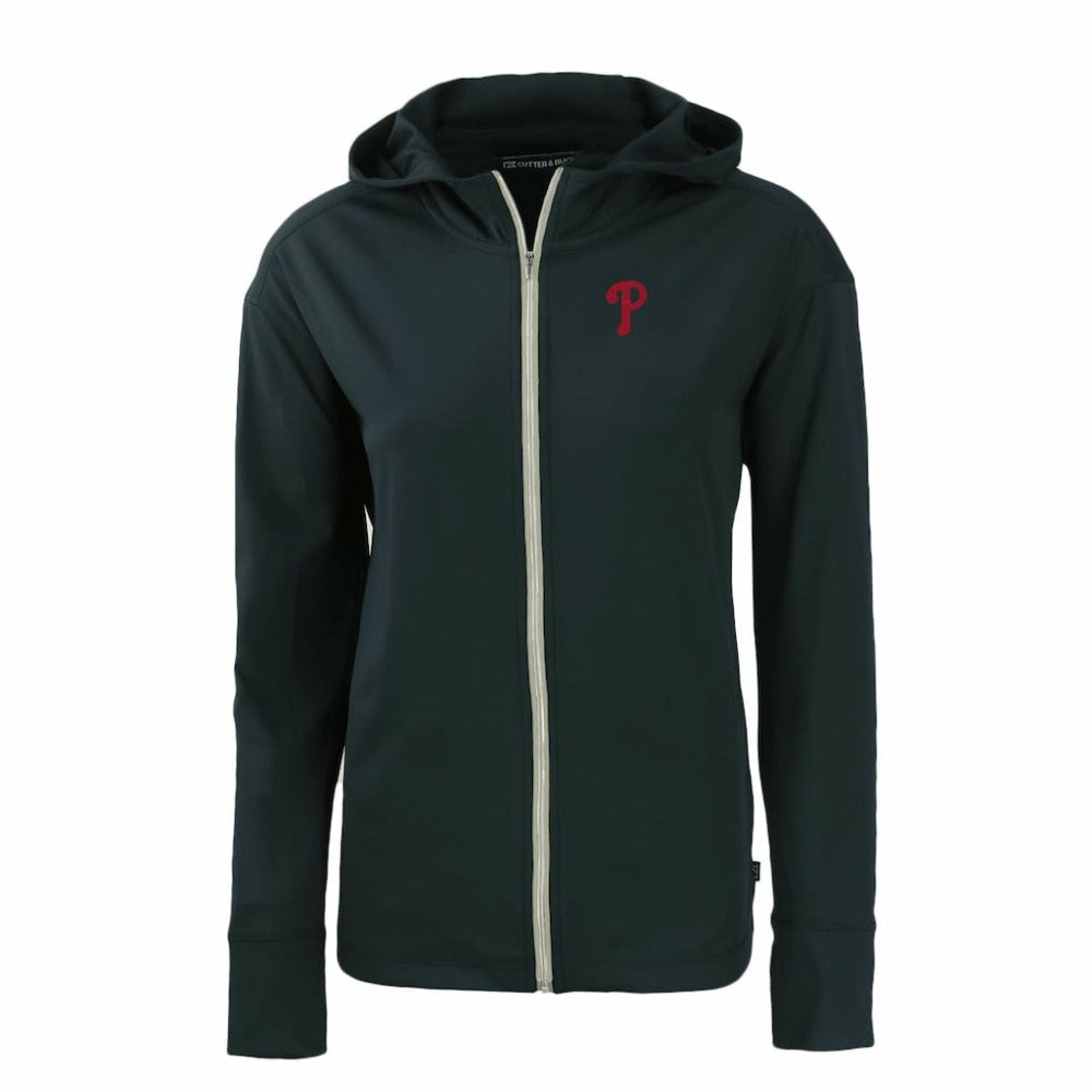 Philadelphia Phillies Cutter & Buck Women's Daybreak Eco Recycled Full-Zip Hoodie Navy