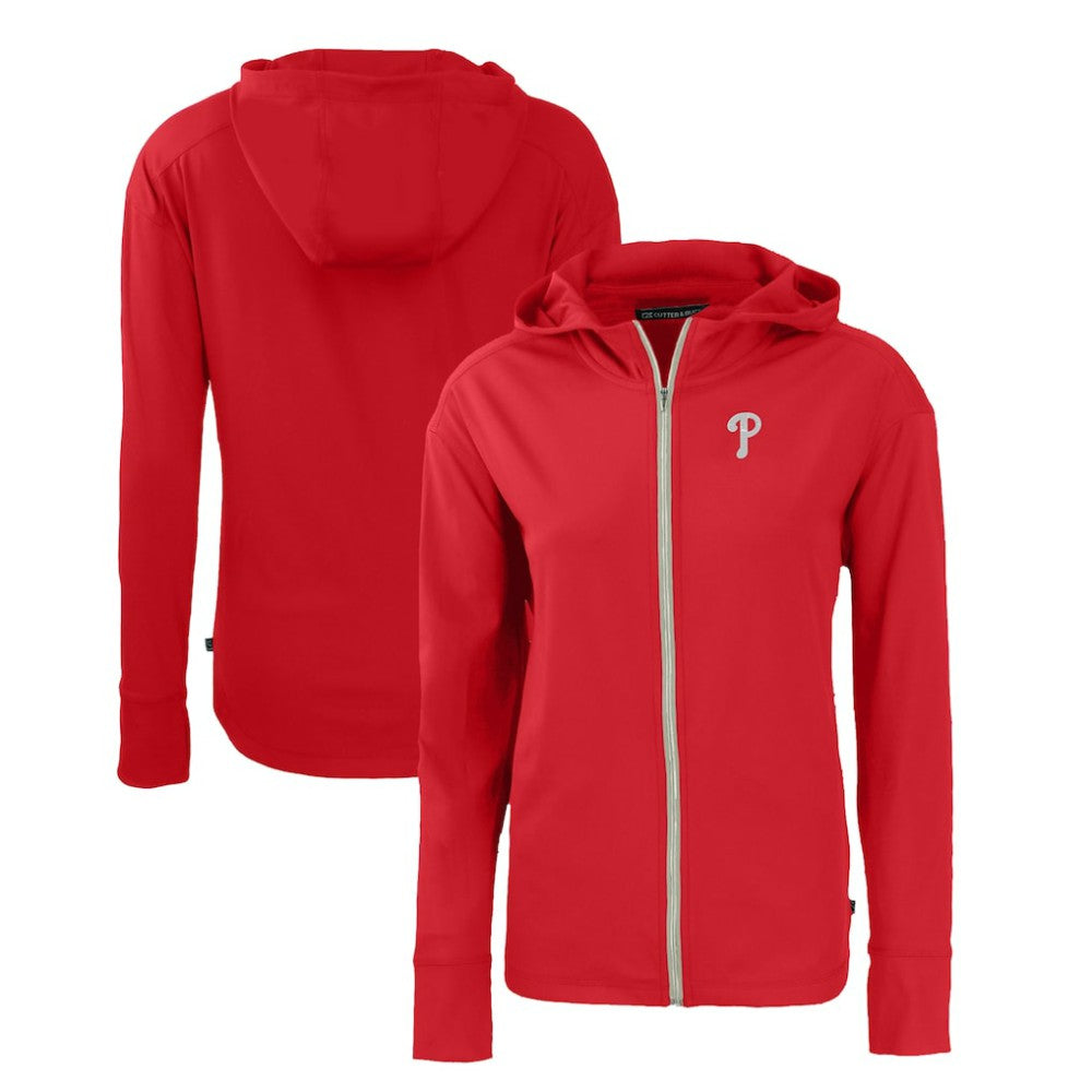 Philadelphia Phillies Cutter & Buck Women's Daybreak Eco Recycled Full-Zip Hoodie Red