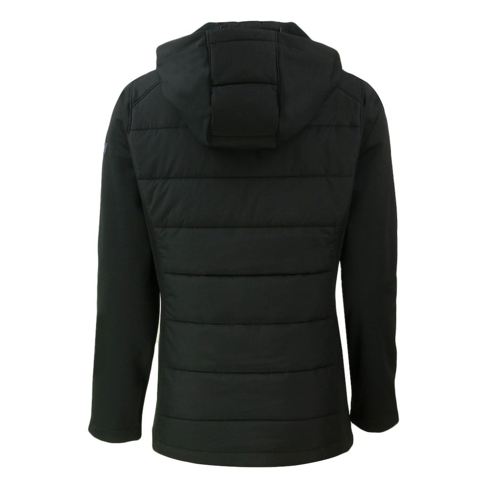 Los Angeles Dodgers Cutter & Buck Women's Evoke Hybrid Eco Softshell Recycled Full-Zip Hoodie Jacket Black