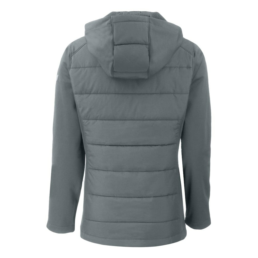 Athletics Cutter & Buck Women's Evoke Hybrid Eco Softshell Recycled Full-Zip Hoodie Jacket Steel