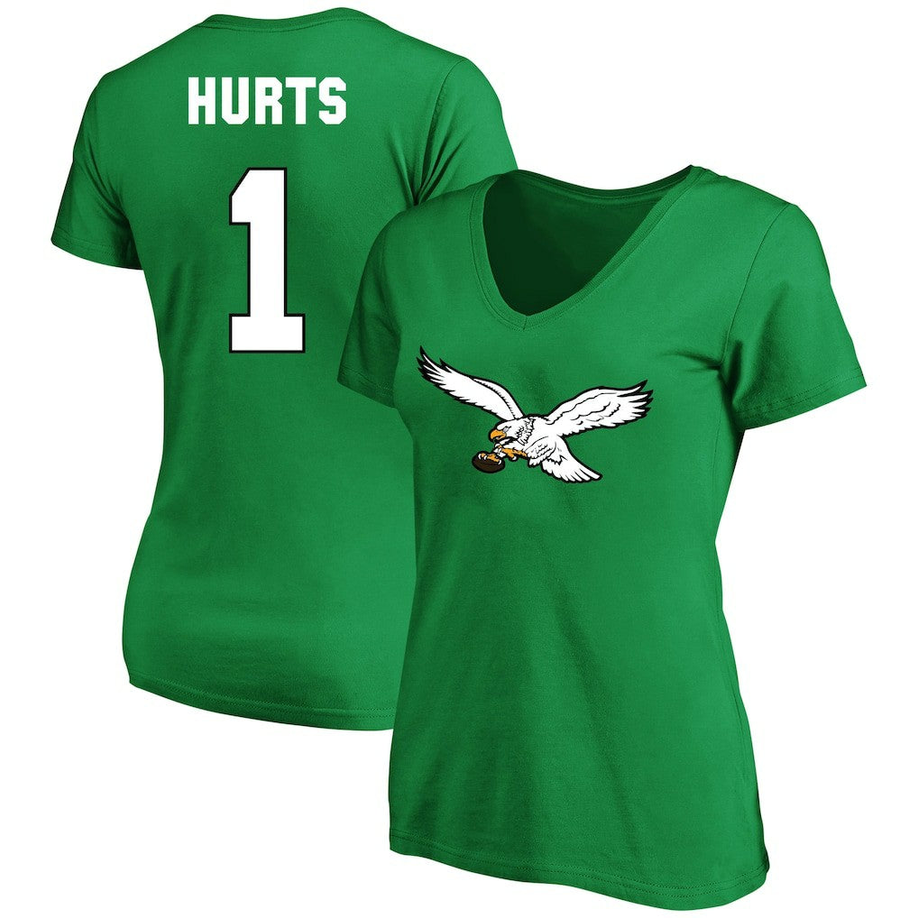 Jalen Hurts Philadelphia Eagles Women's Plus Size Fair Catch Name & Number Scoop Neck T-Shirt - Kelly Green cheap