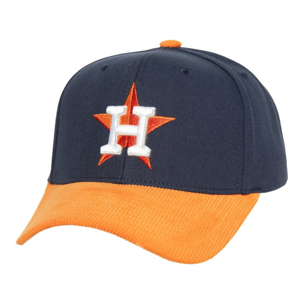 Houston Astros Corduroy Pro Snapback Hat Navy/Orange