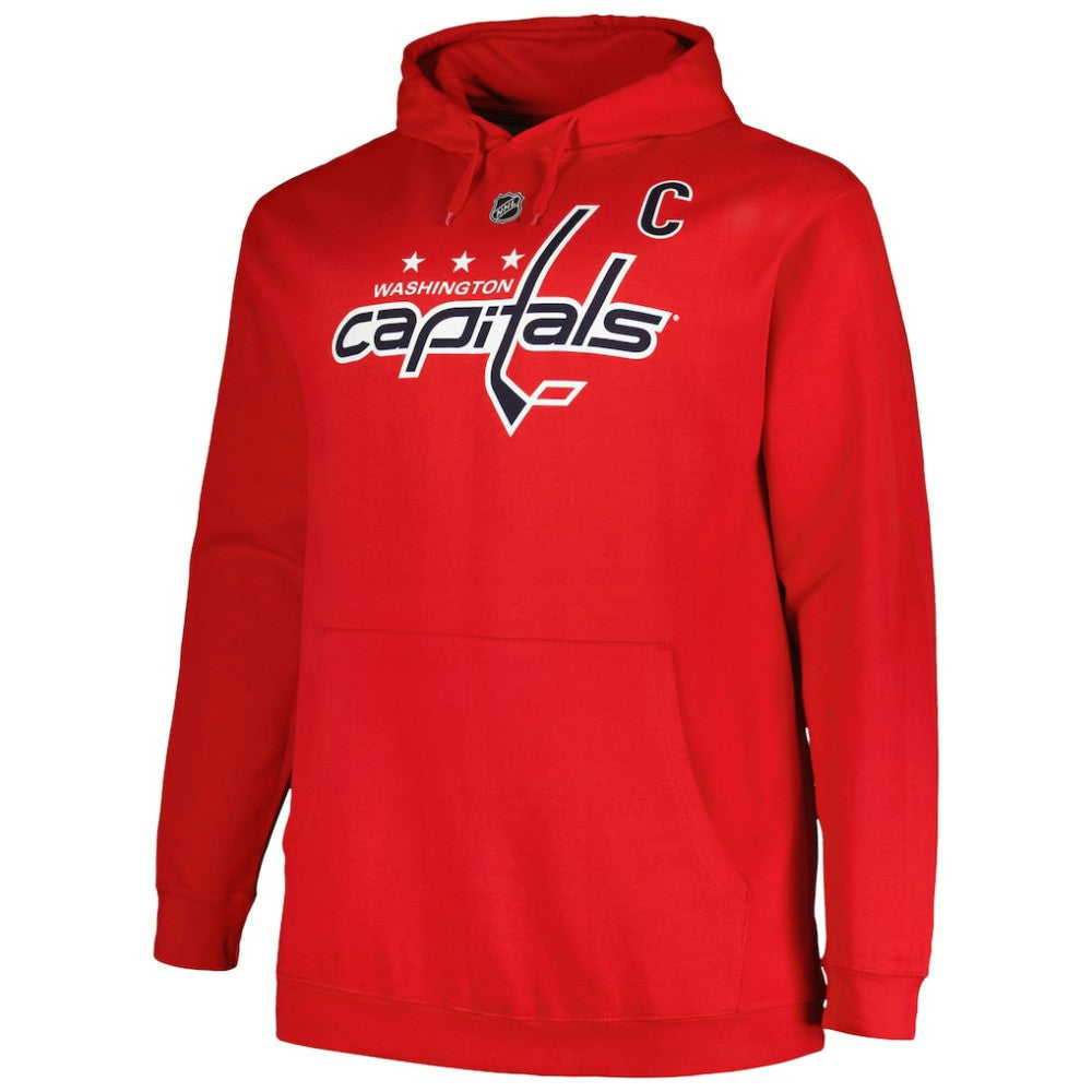 Alexander Ovechkin Washington Capitals Profile Big & Tall Name & Number Pullover Hoodie - Red Hoodies