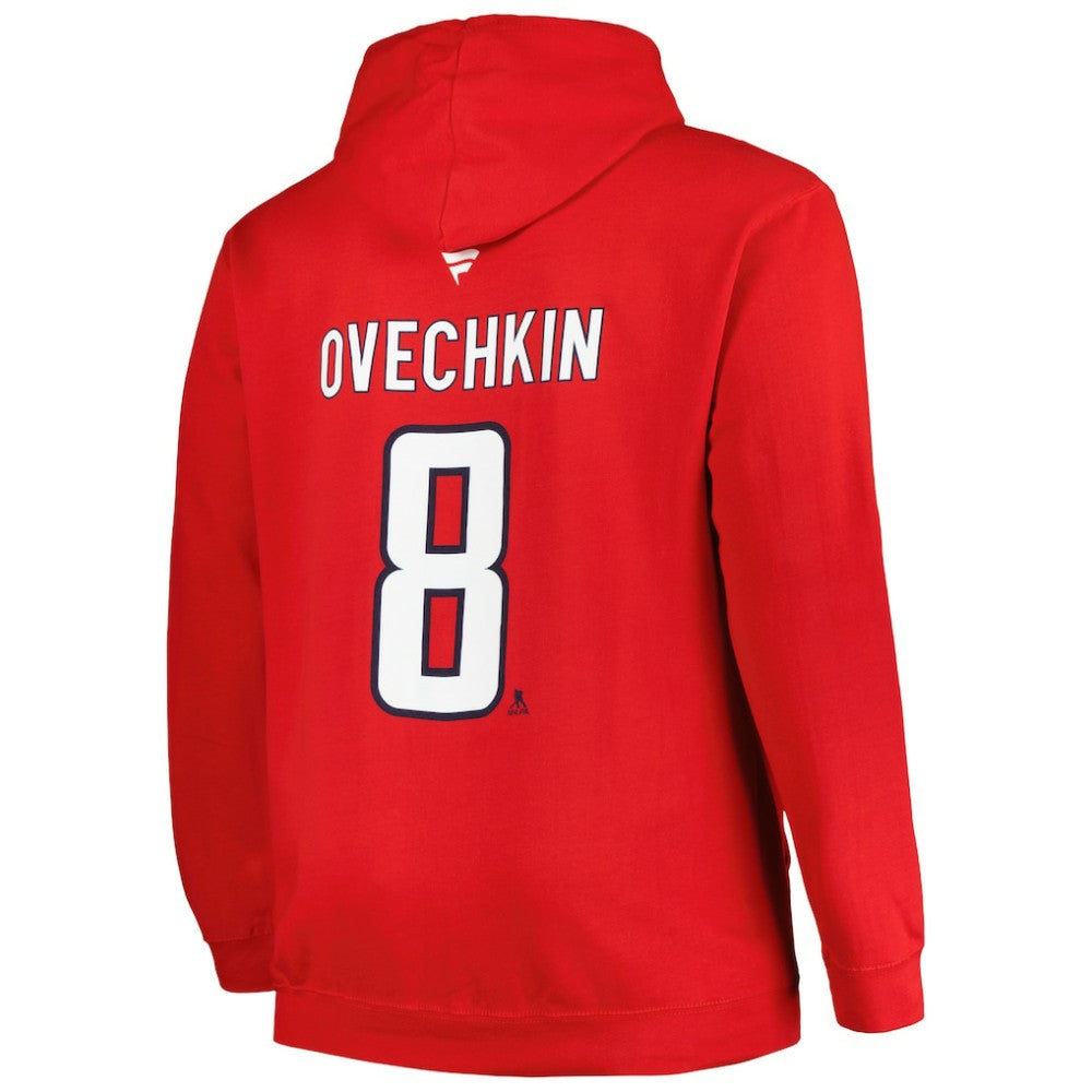 Alexander Ovechkin Washington Capitals Profile Big & Tall Name & Number Pullover Hoodie - Red Hoodies