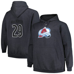 Nathan MacKinnon Colorado Avalanche Profile Big & Tall Name & Number Pullover Hoodie - Charcoal Hoodies