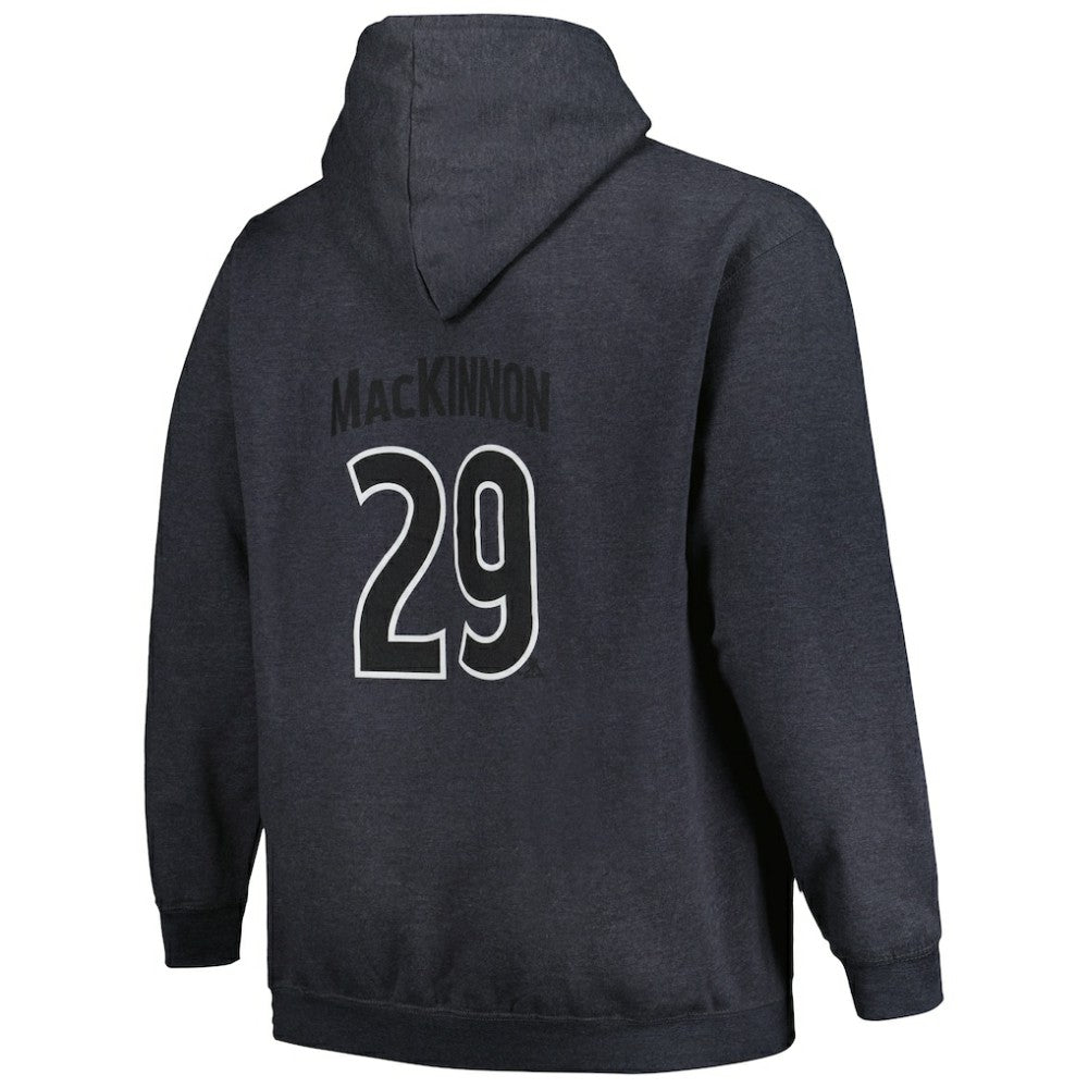 Nathan MacKinnon Colorado Avalanche Profile Big & Tall Name & Number Pullover Hoodie - Charcoal Hoodies